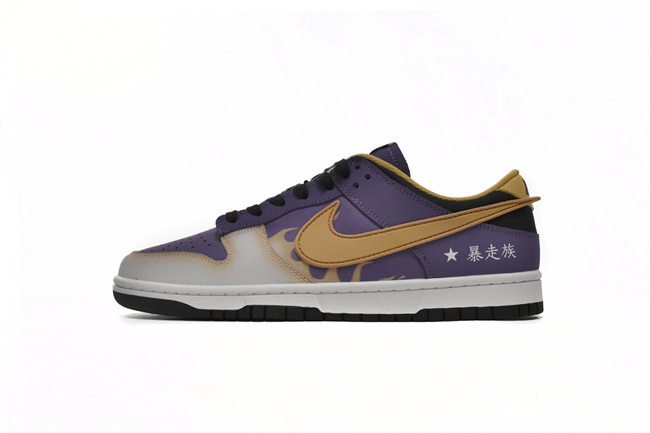 Men's Dunk Low AE86 Purple Yellow Shoes 0324